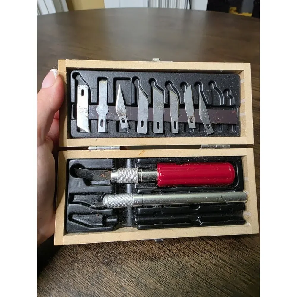 Vintage X-ACTO Knife Tool Set In Wooden‎ Box complete